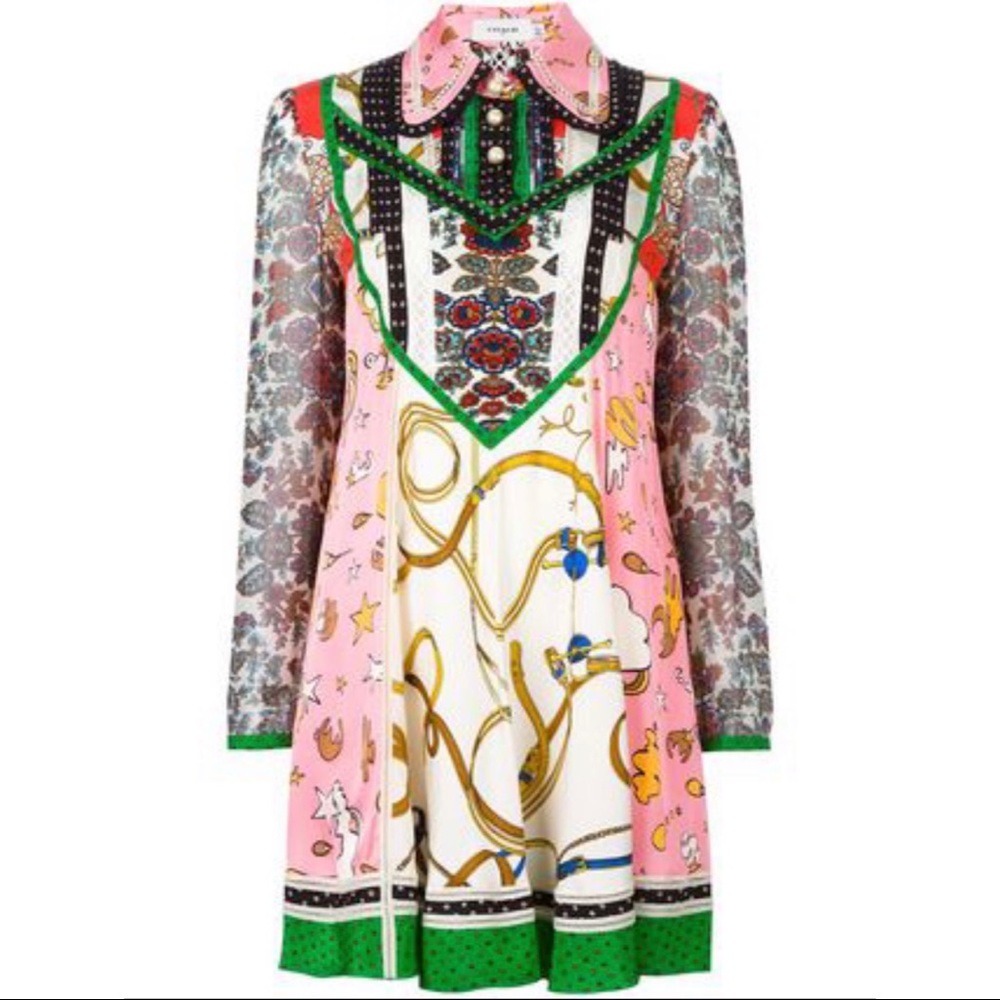 Coach Long Sleeve Victorian Print Dress - NWT